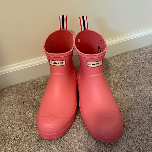 Hunter pink short boots kids